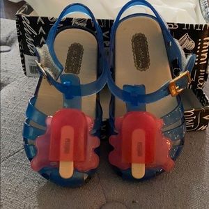 Mini Melissa blue and pink popsicle Sandals